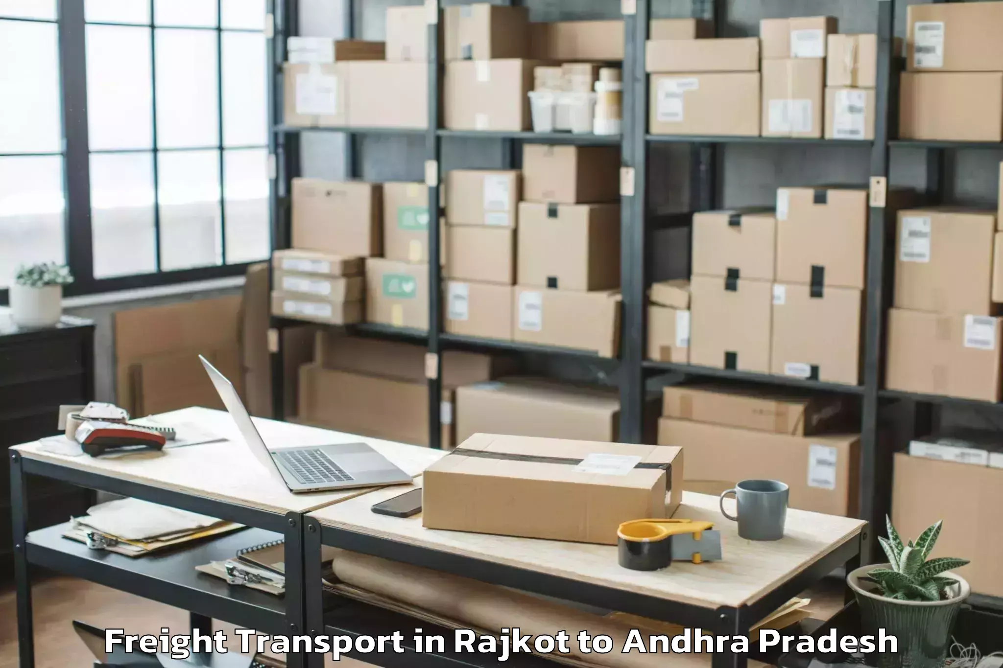 Get Rajkot to Gudivada Freight Transport